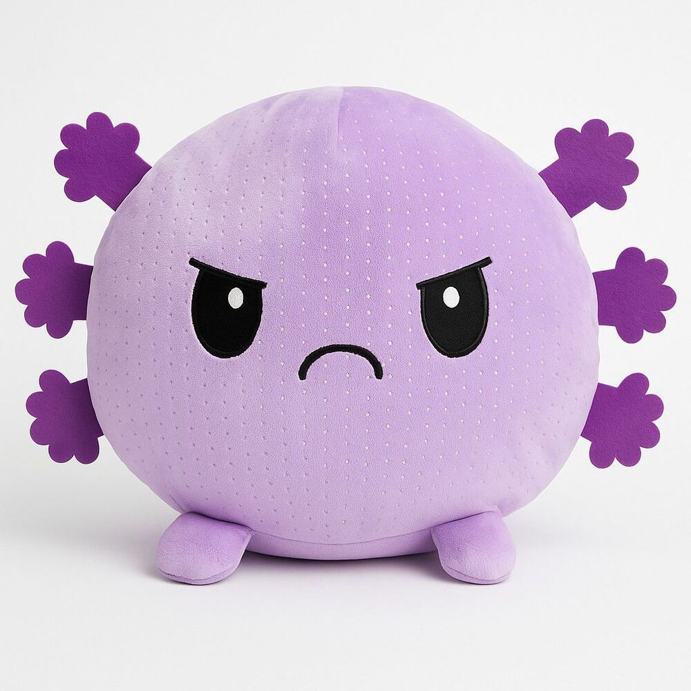 TeeTurtle Angry Virus Plush Large Purple Microbe Stuffed Animal 15" Discontinued